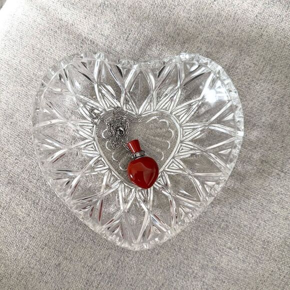 Red jasper Heart shape perfume bottle necklace love promise necklace - Picture 5 of 9